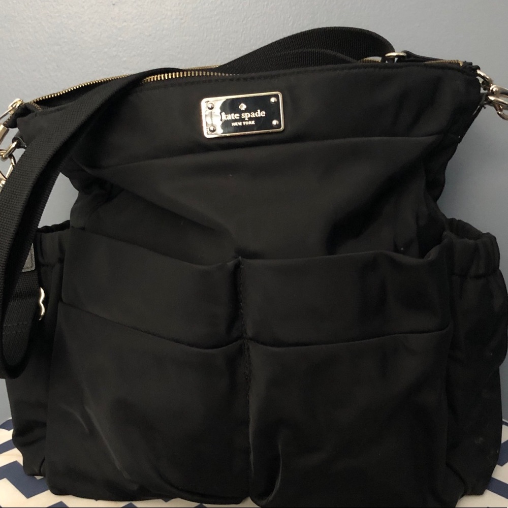 Kate Spade Diaper Bag with Unique Zipper.